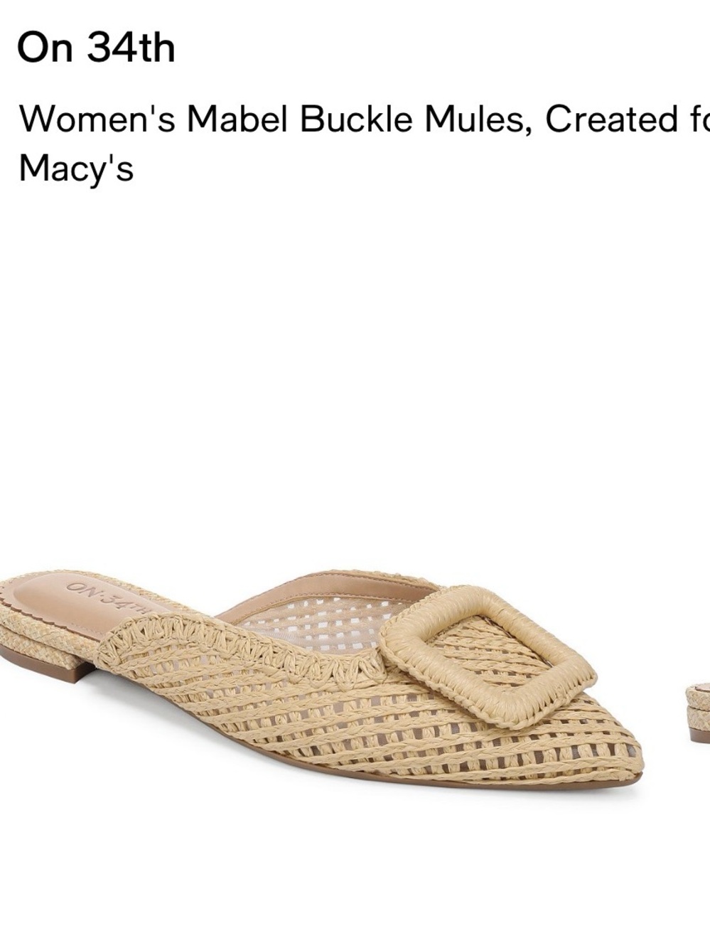 Women's Mabel Buckle Mules in Natural Tan